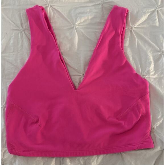 Free People Movement Womens Tank Hot Pink Double V Neck Size Small - Picture 1 of 3